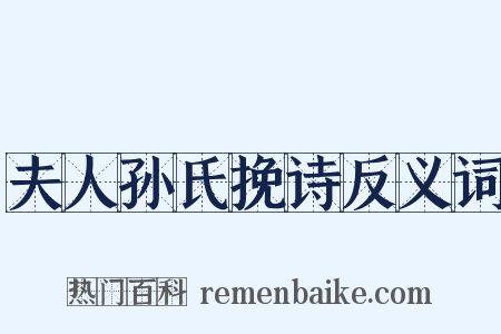 夫人孙氏挽诗反义词是什么意思的图片